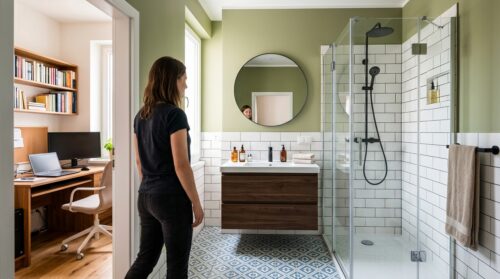 Původní koupelna vedle kanceláře prošla nečekanou proměnou